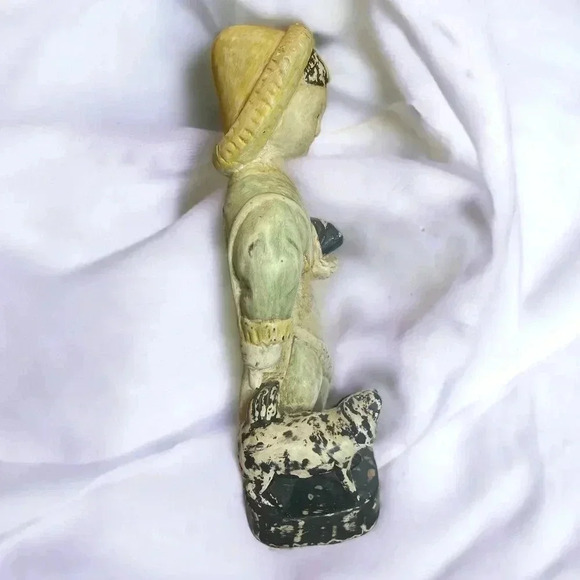 Vintage Japanese Hand Carved Wooden Figurine - Picture 4 of 5